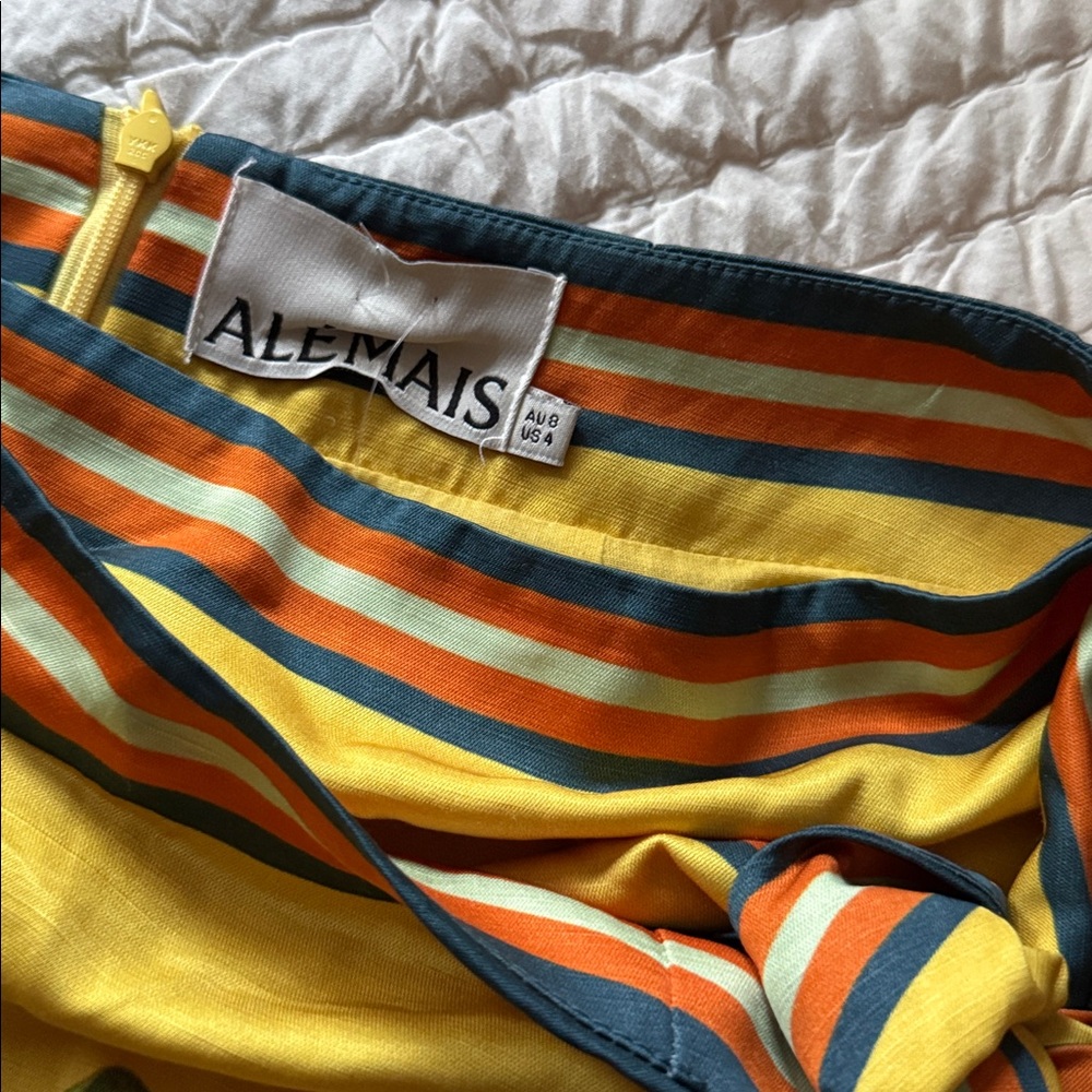 Alemais Yellow Floral Midi Wrap Skirt - Picture 7 of 9